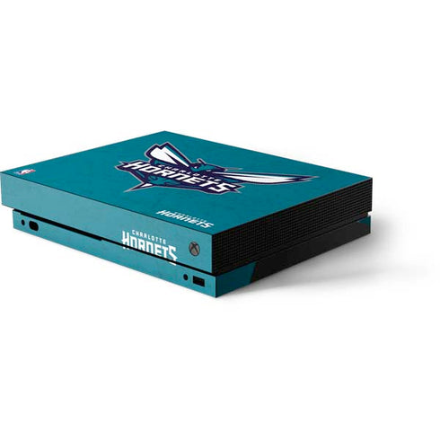 NBA Charlotte Hornets Distressed Xbox One X Console Skin